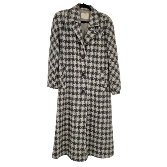 Fougstedts Jackets & Blazers - Fougstedts Sweden womens Medium Large* long line houndstooth wool Coat